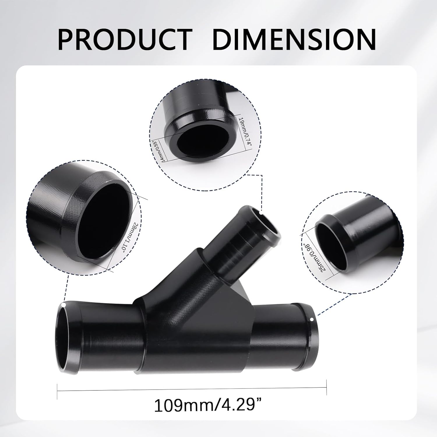 Aluminum Coolant Y-Pipe Anodized Coolant Fitting for 6.0L Diesel Engine Compatible with Ford F250 F350 F450 F550 E350 E450