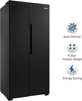 AmazonBasics 468 L Side-by-Side Refrigerator Appliance (Black
