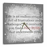 3dRose Life is an Endless Struggle Until You Find A Hair Stylist - Wall Clock, 10 by 10-Inch (DPP_201918_1)