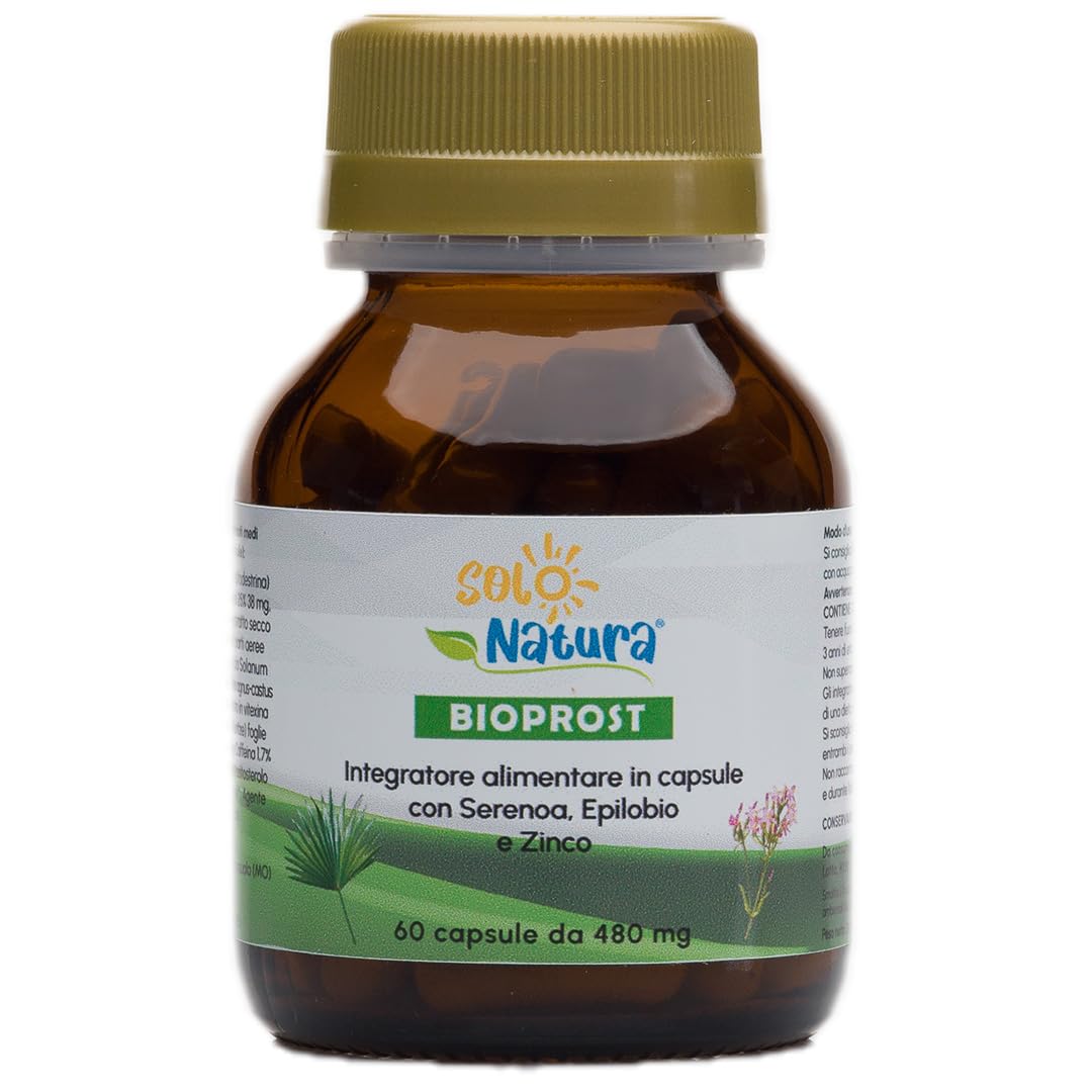 Bioprost - Integratore Prostata Naturale con Serenoa Repens, Ortica, Epilobio, Agnocasto e Zinco - Supporto per Benessere Prostatico - 60 Capsule Vegetali