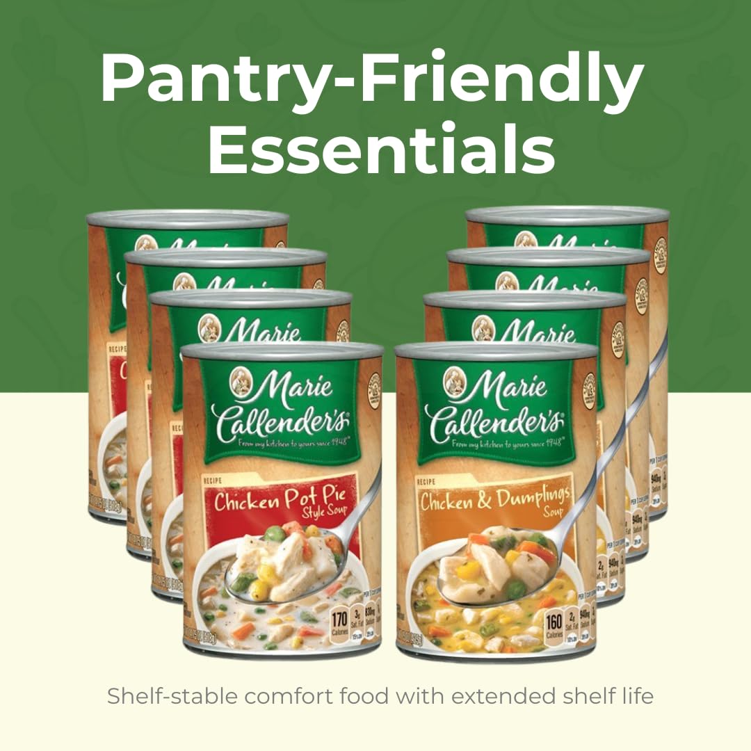 Chicken Canned Variety 8 Pack – Marie Callender Pot Pie Style & Dumplings, 15 oz Cans – Hearty Meal, Ready to Eat, Pantry Essential, Comfort Food for Home or Office