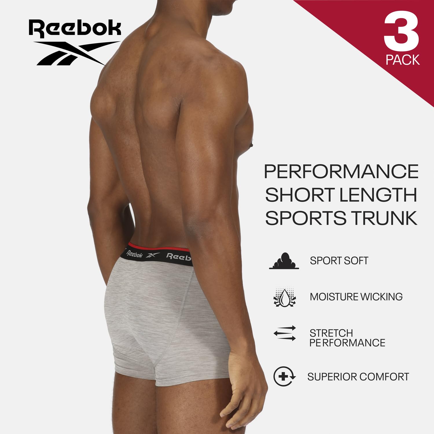 Reebok Redgrave bokserki (opakowanie 3) męskie