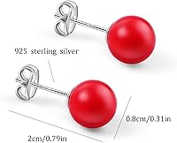 Vista 94 de Natural Stone Stud Earrings for Women 8mm Sterling Silver Genuine Gemstone Earrings Handmade Sterling Silver Crystal Stud Earrings for Women