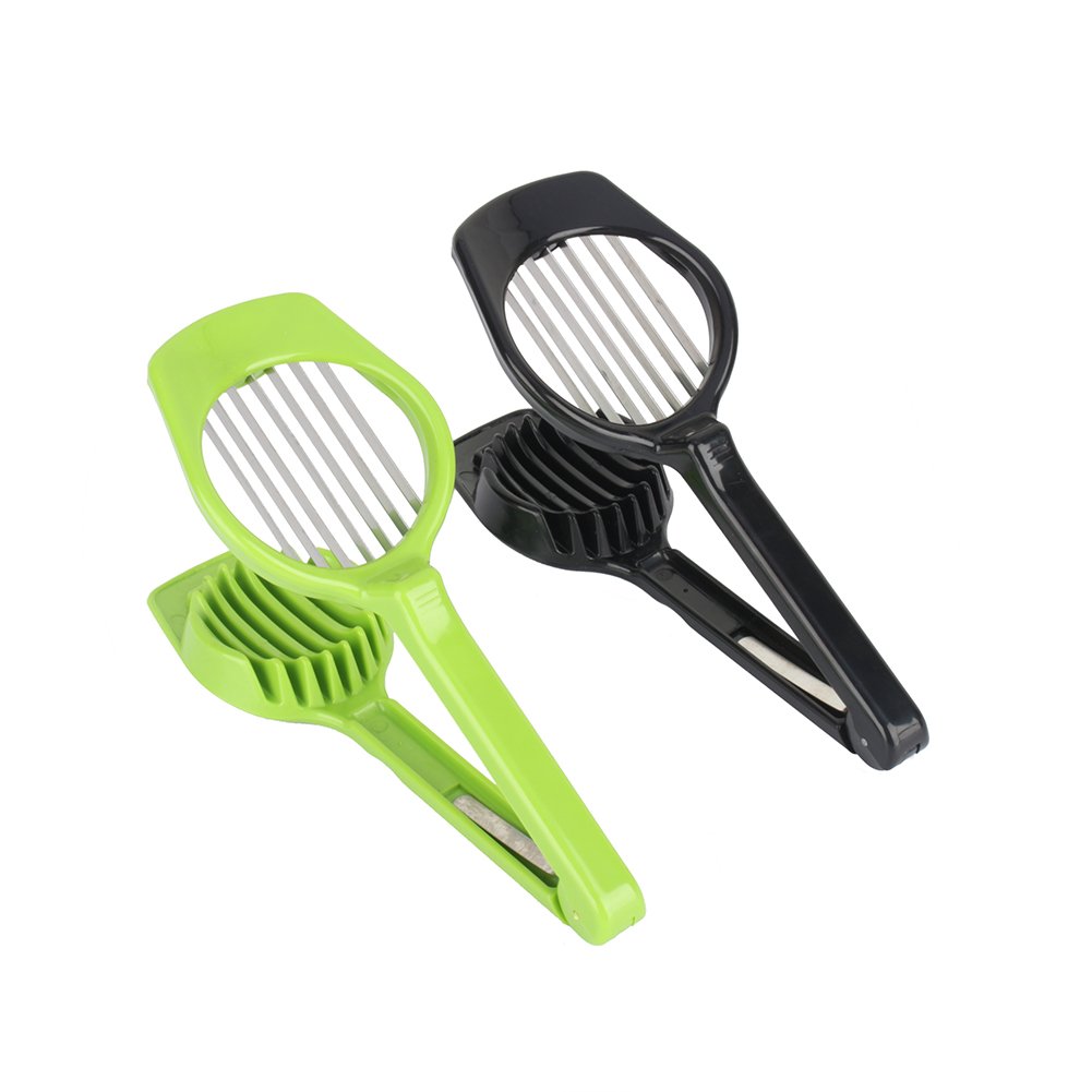Yosoo Green,White Set Of 2 Stainless Steel Egg Slicer, Fruit Slicer Mushroom Tomato Cutter With Long Handle Kitchen Cooking Tool Accessories, Green + Black