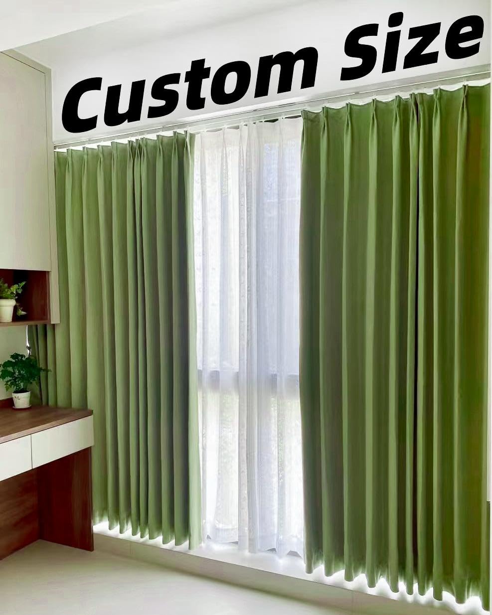 Kiyeocca Custom Curtains Custom Size Curtains, Bespoke Voile Sheer Valances, Outdoor Patio Drapes, Tailor-Made Blackout Curtain Panel Window Treatment,Cut-To-Fit Non Standard Size Extra Wide Small Loft Bedroom Window