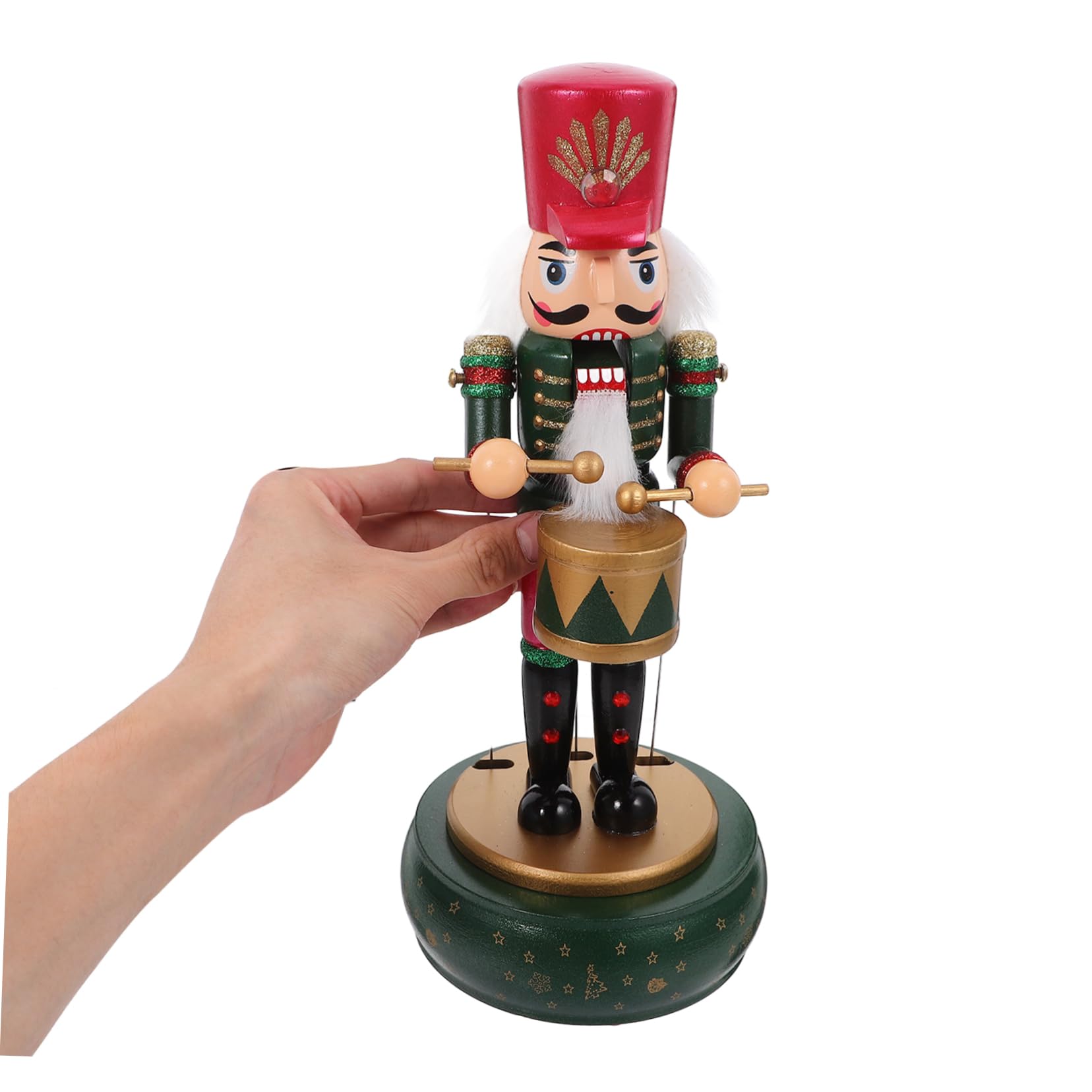 Alipis Schiaccianoci Soldato con Carillon Decorazione Natalizia in Legno Figura da Tavolo per Feste di Natale e Esposizione Soggiorno