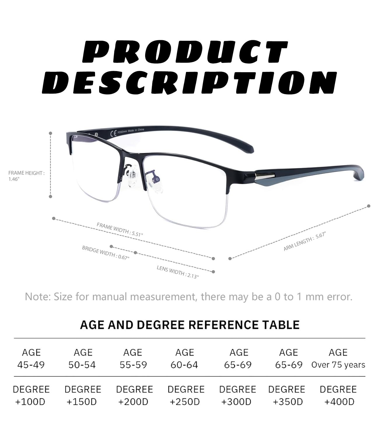 Hubeye Gafas de lectura Multifocales Progresivas para Mujeres y Hombres Marco Metálico Cuadrado Anteojos de lectura de Metal Gafas anti luz azul (Negro+Negro, 2.00)