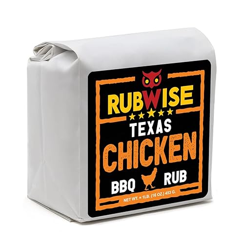 RubWise Texas Style BBQ Chicken Rub (1 libra) sin MSG, especias tejanas prémium para ahumar y asar a la parrilla, ideal para aves de corral, pavo,