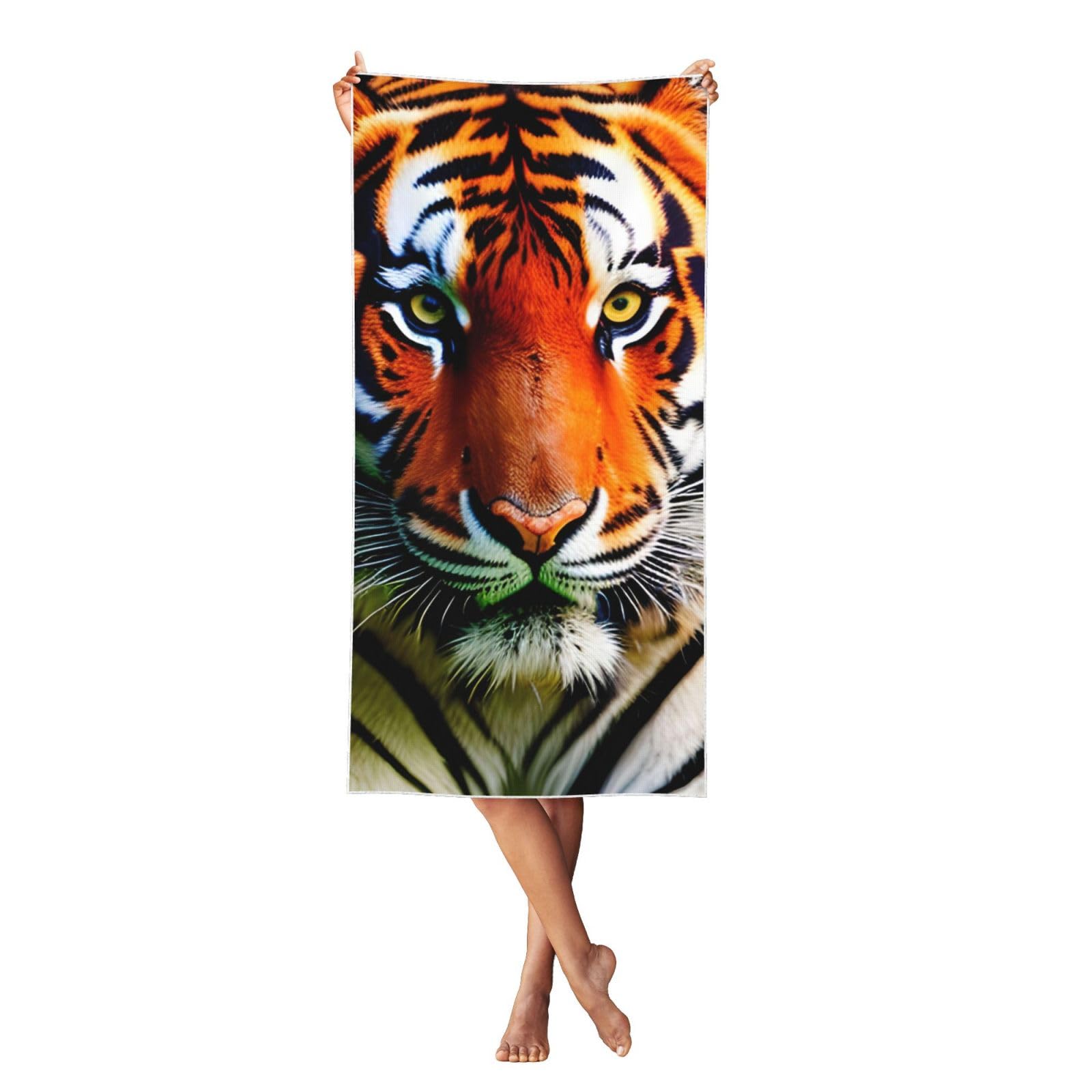 Yyoretp Peach Skin Velvet Quick Dry Lightweight Tiger Stripes Orange Pattern Print Beach Towel for Yoga,Beach,Gym,Bath,Pool