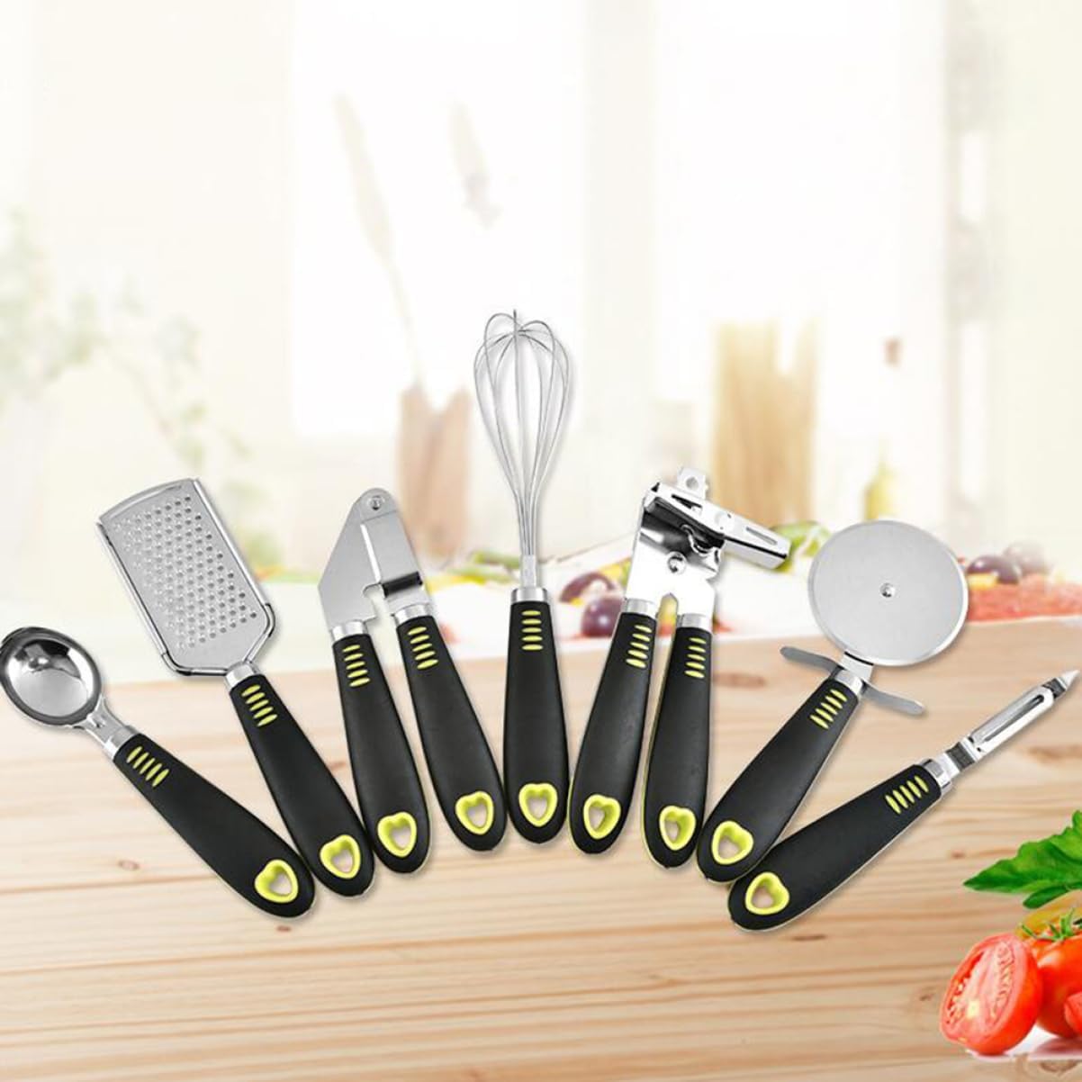 7pcs Stainless Steel Kitchen Gadgets Set Kitchen Utensils Serving Utensils Cooking Tools Egg Whisk