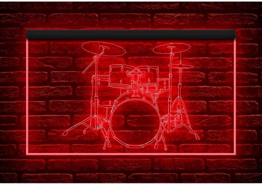 140087 Drums & Percussion Live Show Music Shop Now Open Workshop Studio Display LED Light Neon Sign (21.5" X 12", Purple)