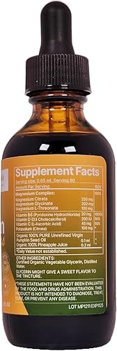 Miniatura 9 de HERBANA Gotas de magnesio para niños Citrato + Glicinato + L-treonato Sabor piña con B6, D & C Complejo avanzado 2 onzas líquidas