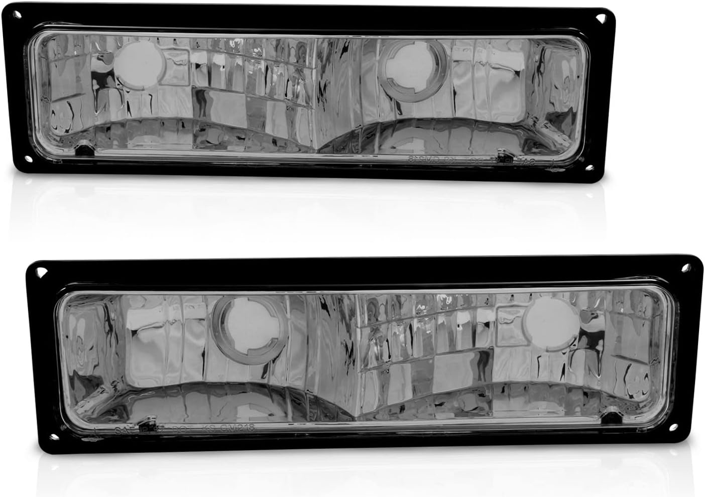 AmeriLite Replacement Packing Turn Signal Lights Smoke Pair For 88-98 Chevy Full Size - Passenger and Driver Side