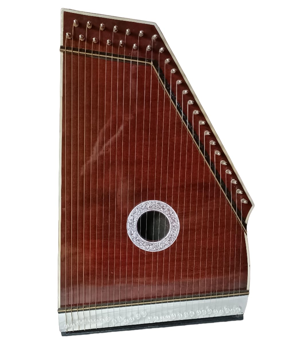 Indian Swarmandal Surmandal Natural Color 30 Strings With Paddy Bags