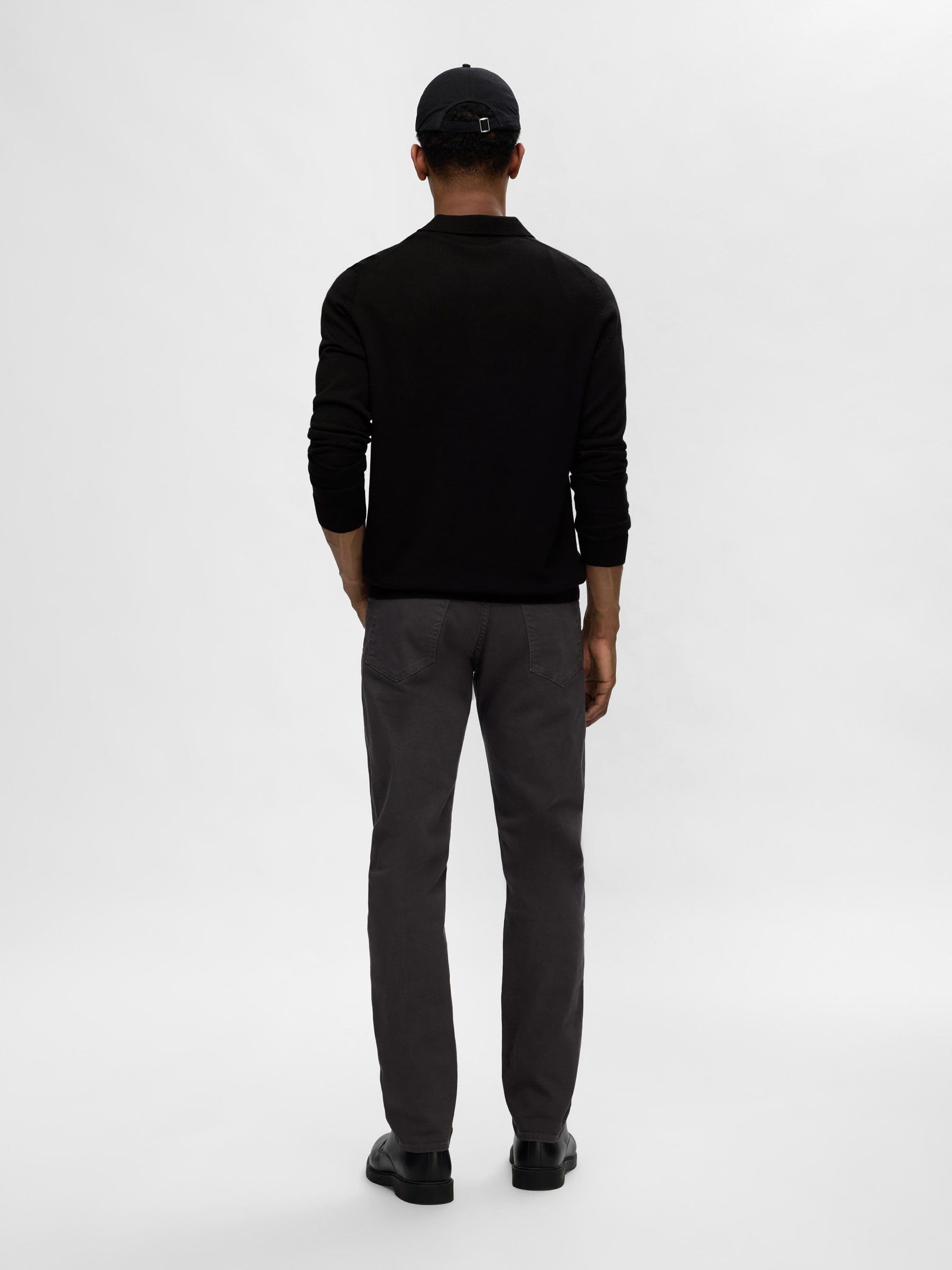 Selected Homme Slhtray LS Knit Merino Polo Noos Pullover Uomo
