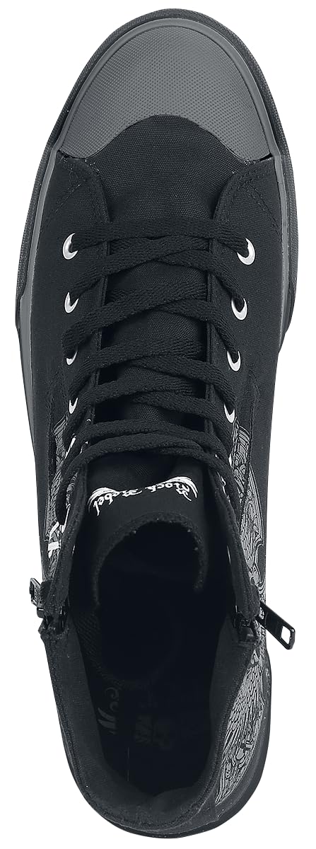 Rock Rebel by EMP Unisex Sneakers Nere con Stampa Teschio