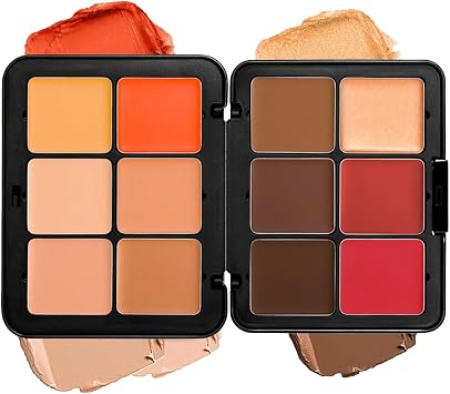 12 Color Concealer & Cheek Palette, 2 in 1 Matte Cream Cheek Concealer Palette, Long Wearing, Smudge Proof, Natural Look, Blendable, Matte Finish Cheek Concealer Face Makeup Palette #03