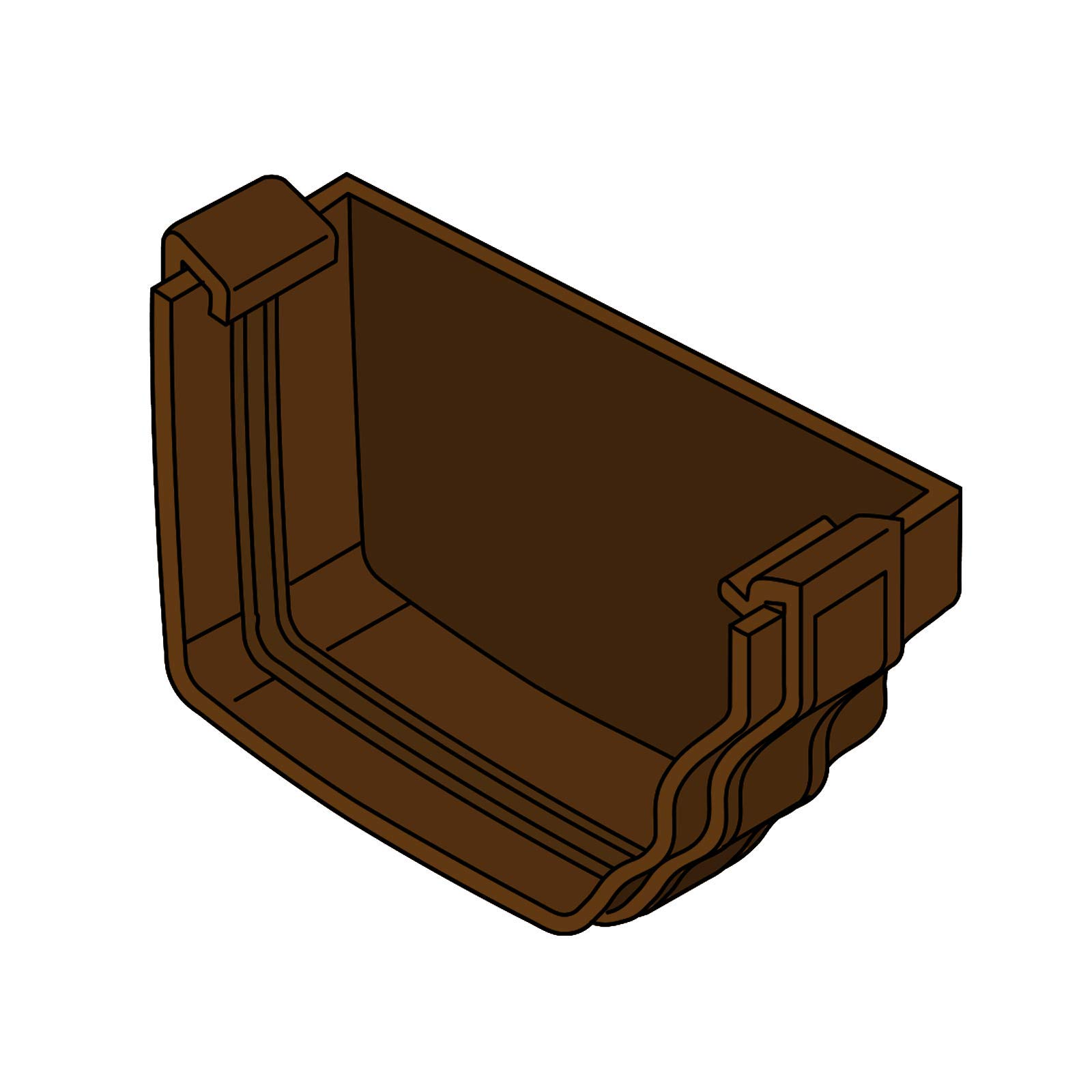 Truly Pvc Supplies Chocolate Brown Brown Right Stopend For Marley Classic Ogee Gutter Of Ultraframe Classic Conservatory Roof Guttering