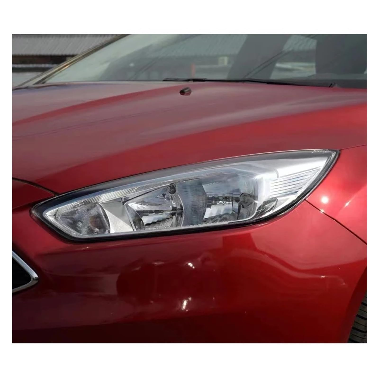 Auto Paralume Trasparente Per Ford Per Focus 2015-2017 1/2 Pezzi Copertura In Vetro Trasparente Per Fari Auto Paralume Vetro Trasparente(Left and right)
