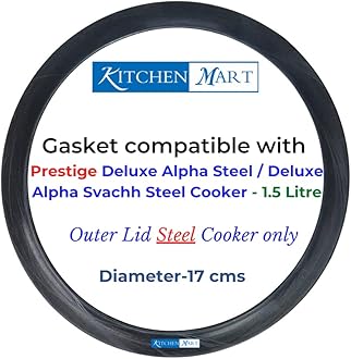 Kitchen Mart Gasket compatible with Prestige Deluxe Alpha/Deluxe Alpha Svachh Steel Pressure cooker (1.5 Litres)