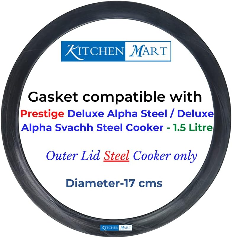 Kitchen Mart Gasket compatible with Prestige Deluxe Alpha/Deluxe Alpha Svachh Steel Pressure cooker (1.5 Litres)