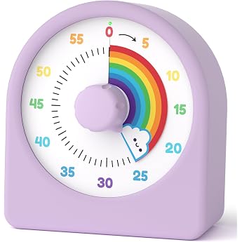 LIORQUE Visual Timer 60 Minute Countdown Timer with Pause Function | Replaceable Silicone Case for Children Adults Quiet Time