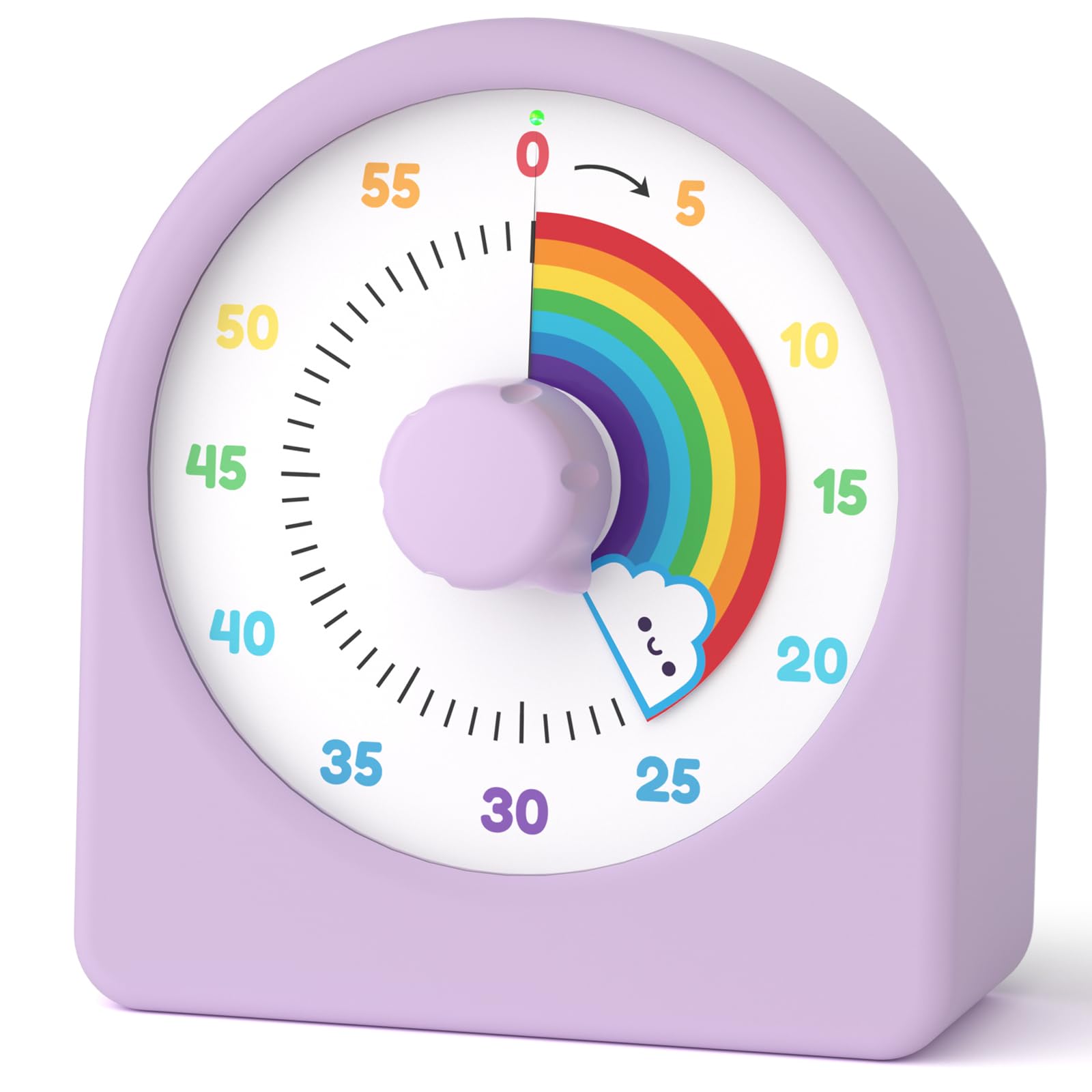 LIORQUE Visueller Timer 60 Minuten Countdown Timer mit Pausenfunktion und austauschbarer Silikonhülle für Kinder Erwachsene Leiser Kurzzeitmesser für Küche Schule Büro inkl. Batterie