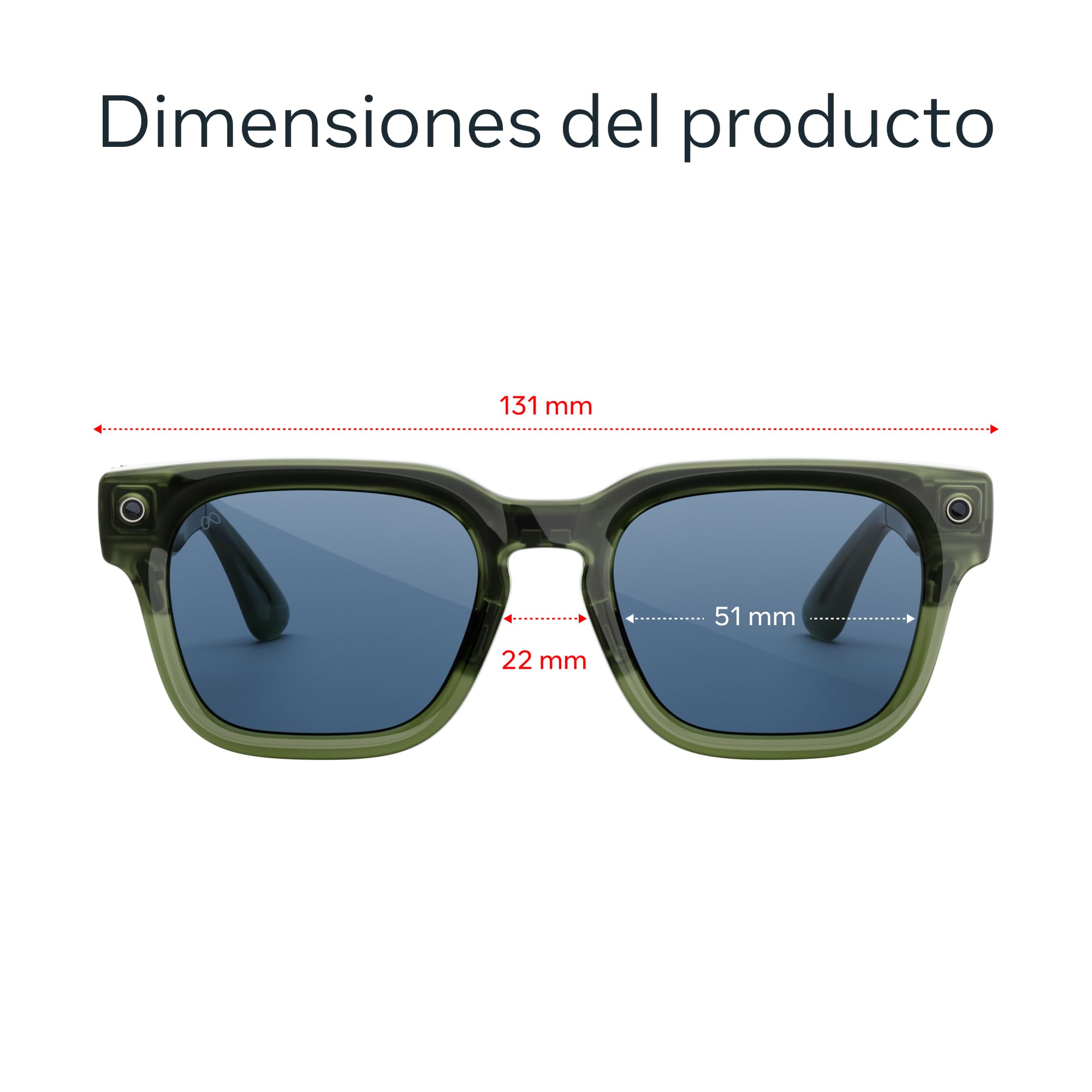 Meta Fury, Racing Green | Gafas con IA para mujeres y hombres AI, cámara de 12 MP, traducción en tiempo real — Resolución 3K HD — Más de 8 horas de batería — Lentes Light Blue Atlantic