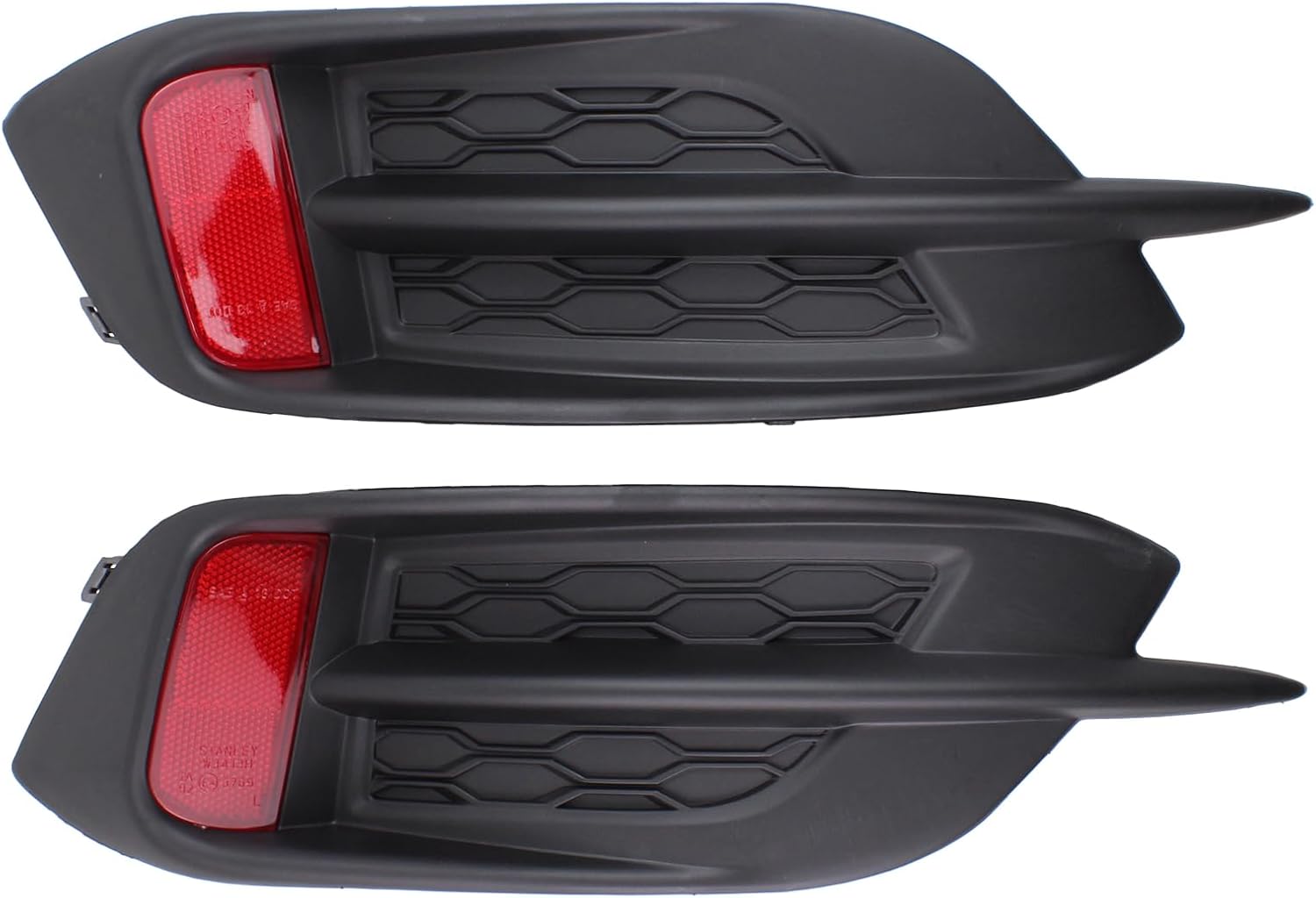 Rear Left and Right Bumper Reflector and Grille Cover Bezel Lens for Honda Civic 2016-2021