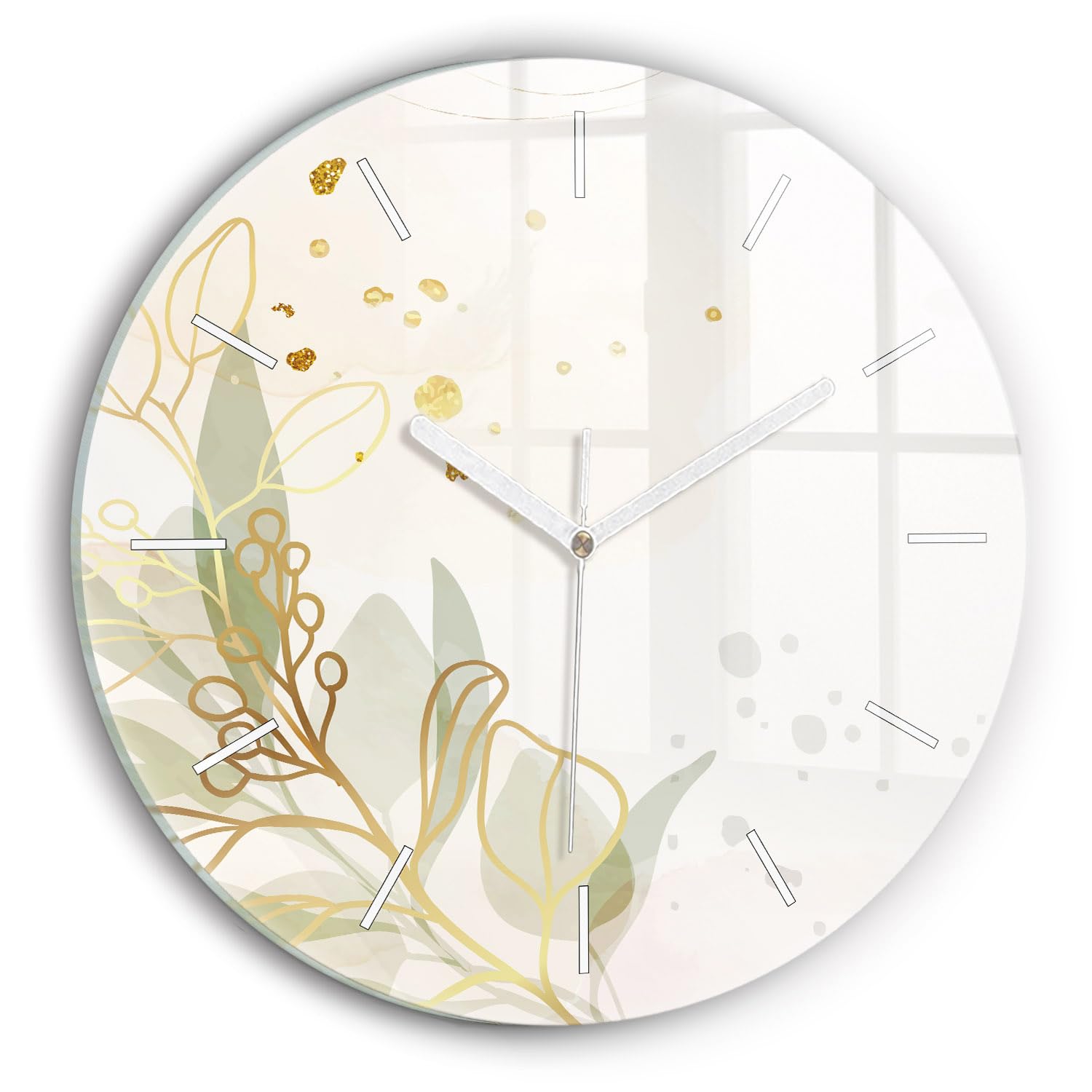 Horloge en verre Wallfluent 30 cm horlogerie moderne et silencieuse pastel