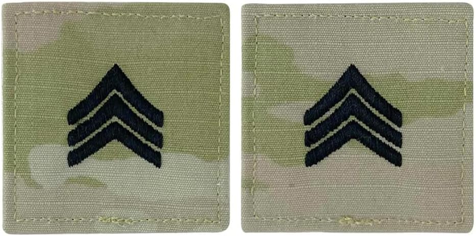 Army embroidered OCP with hook rank insignia: Sergeant