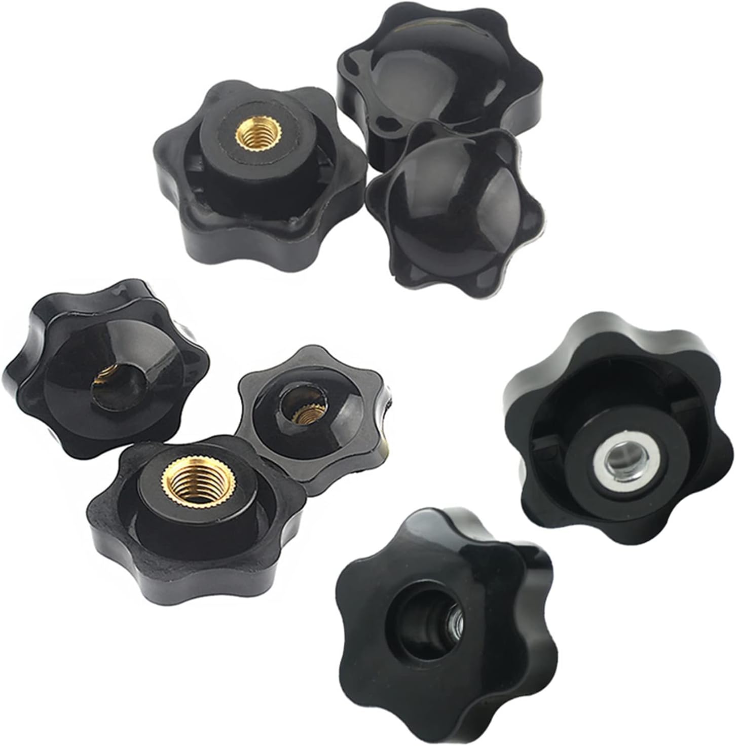 5Pcs M4 M5 M6 M8 M10 M12 Plum Bakelite Hand Tighten Nuts Screw Black Thumb Nuts Screw Clamping Knob Manual Nuts Screw (Color : Type3, Size : M8 20mm)