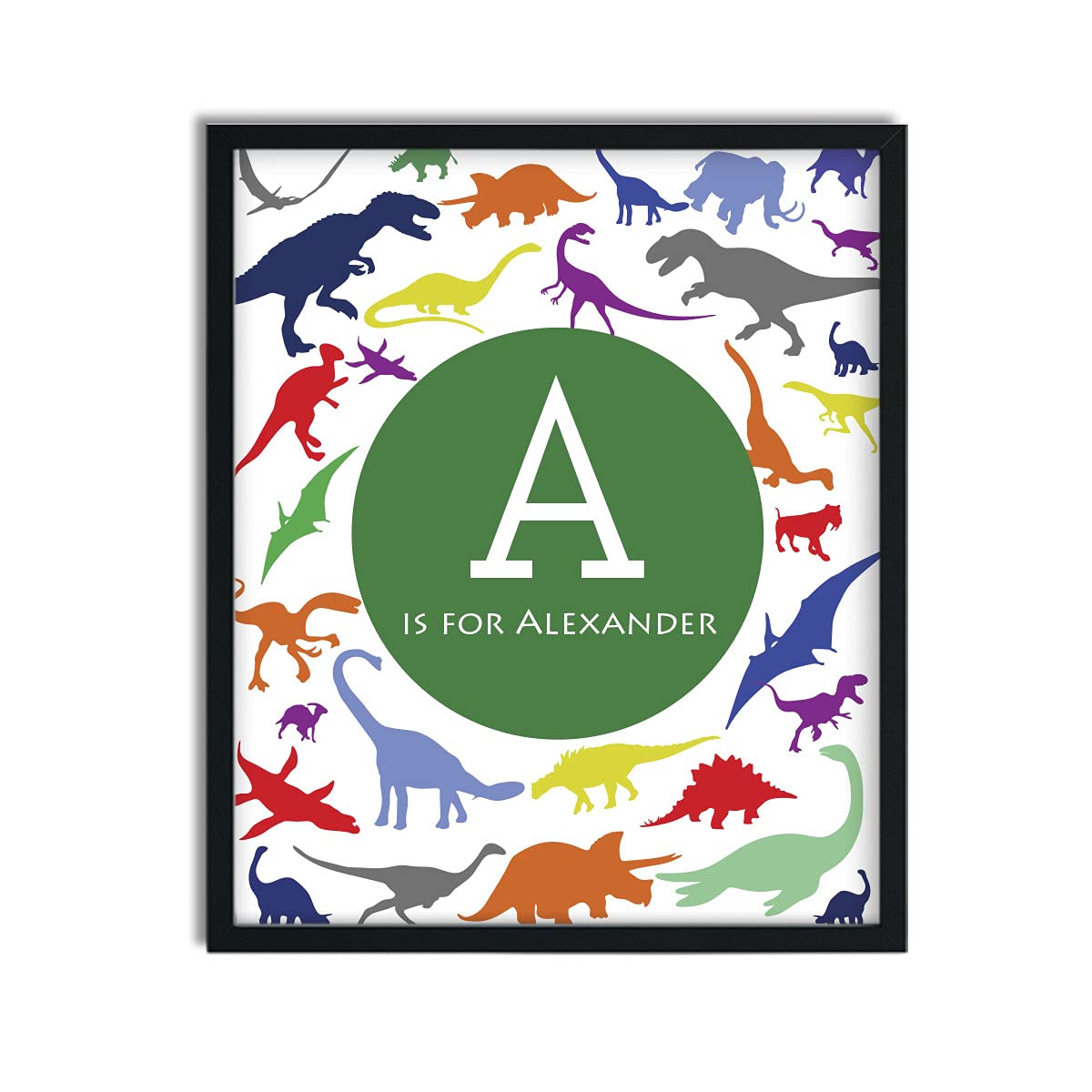 CANARY ROAD Personalized Dinosaur Paper Art Print