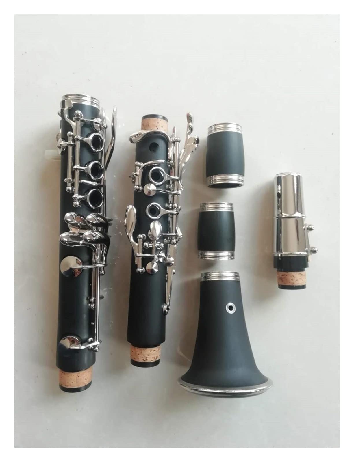 Professional Klarinette Professionelle Klarinette C-Stimmung Aus Ebenholz Oder Bakelit-Splitter Überzogene Tasten Mit Mundstück (Color : Ebony Wood)