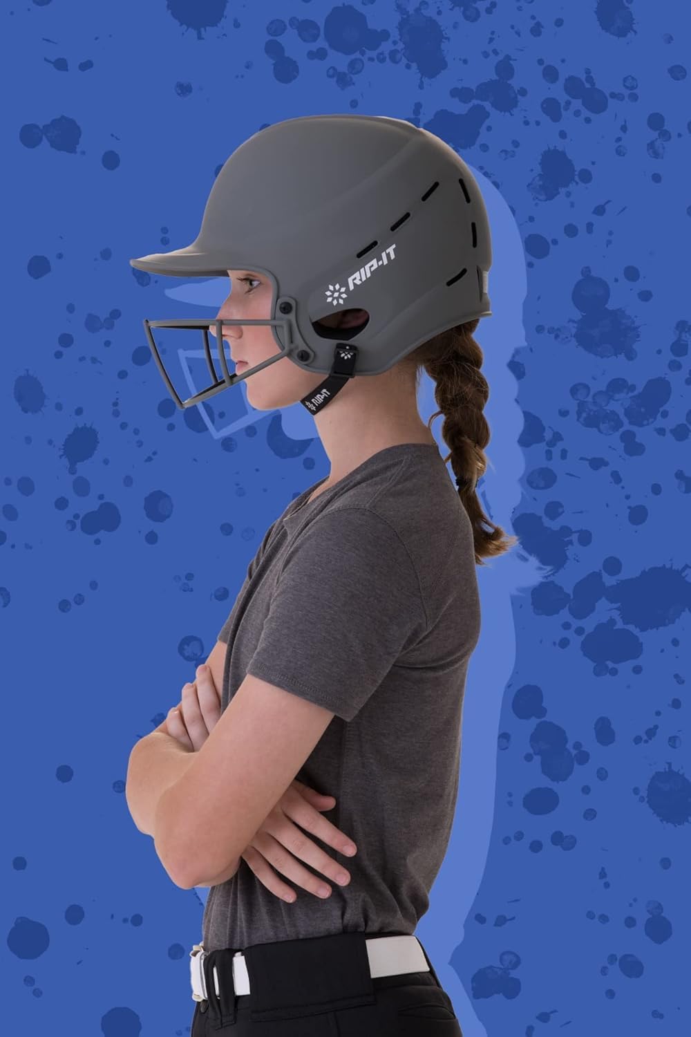 rip-it | vision pro softball batting helmet | matte | lightweight womens sport equipment x-large matte charcoal