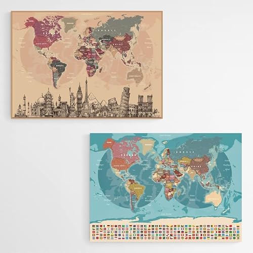 Modern-map Cartes du monde original en français / 2 modèles / Taille 70x100cm Cover