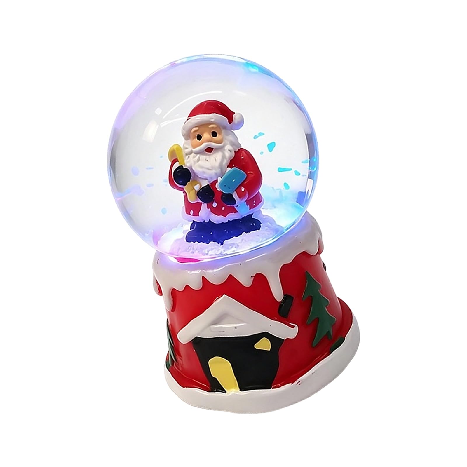 Shelf Christmas Ornament with LED Light and Snow Motion Effect, Festive Tabletop Decor for Winter Mantel, Desk, and Shelf Display Small Christmas Decor Glowing Snow Scene Accent Desk Ornament Party