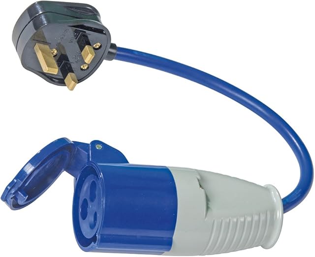 Powermaster 818738 13A-16A Fly Lead Converter 13A Plug to 16A Socket