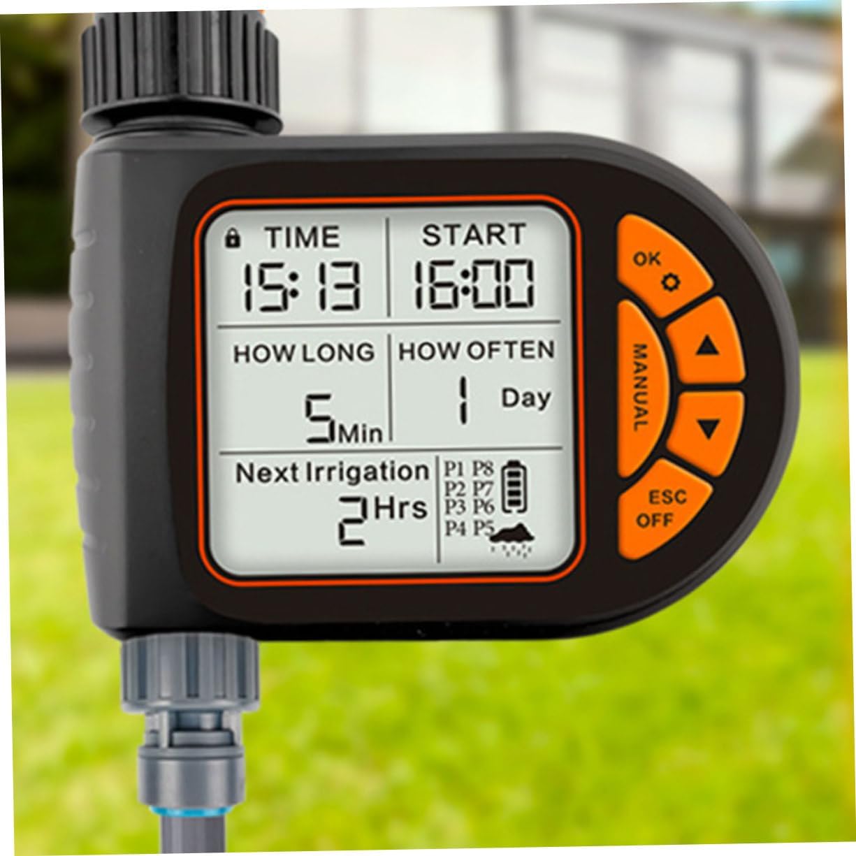 VICASKY Automatic Watering Timer Digital Irrigation Timer with LCD Display for Gardens Balconies Outdoor Spaces for Drip Systems Sprinkler Use Battery Not Included