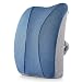 Jiaao Large Lumbar Support Memory Foam Pillow - Orthopedic Design Relieves Lower Back Pain, Back Cushion for Car & Office Chairs, Breathable Cover, Adjustable Strap (Light Blue)