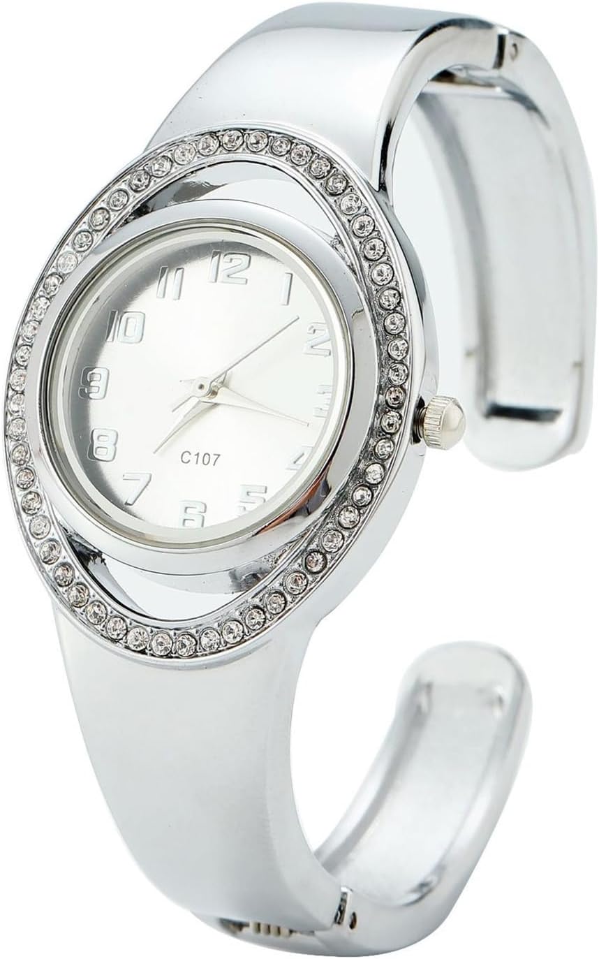 Women‘s Bracelet Watch with Easy Read Arabic Numerals Dial, Stainless Steel Bangle Band, Quartz Dress Watch for Women Available in Rose Gold Silver Gold