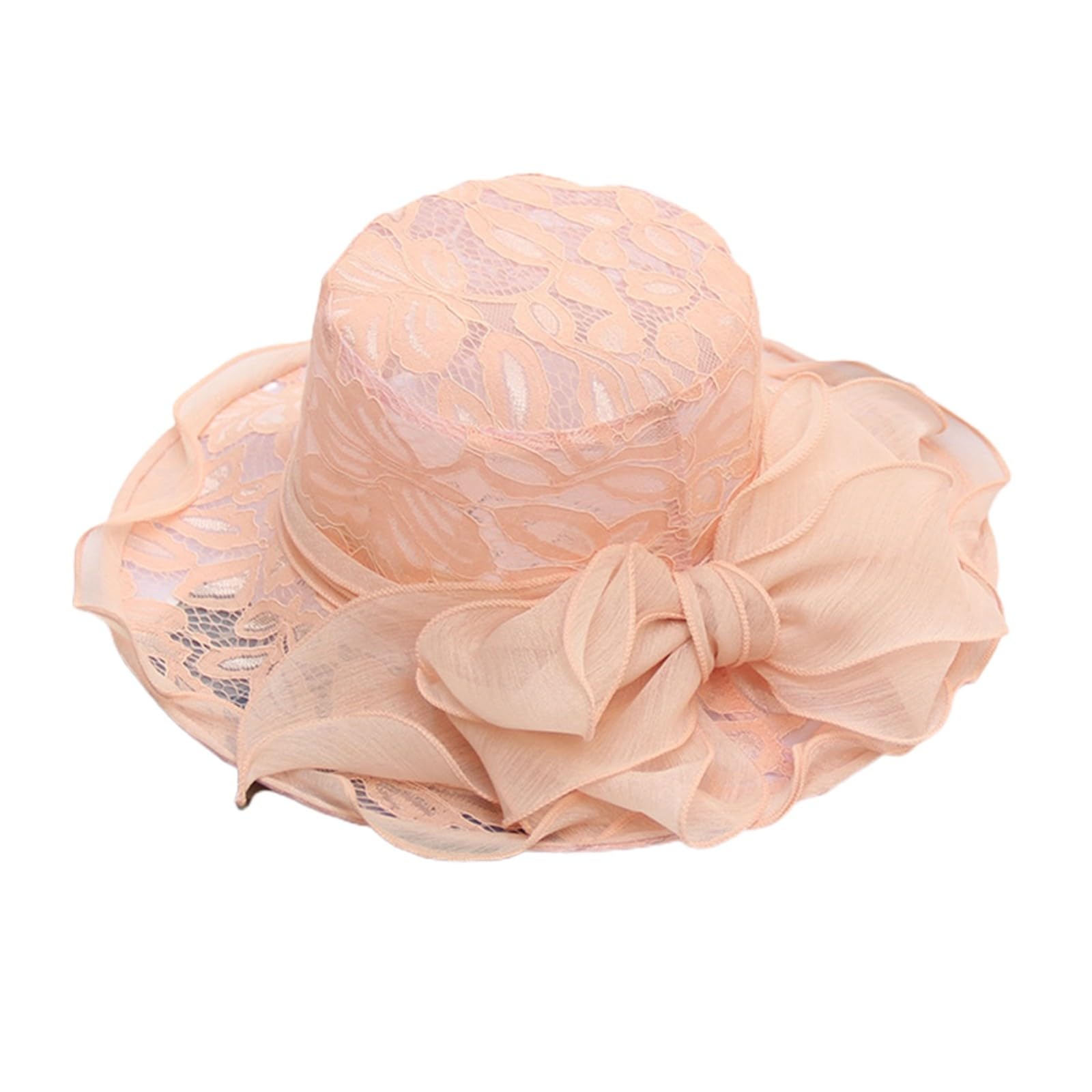 Générique Chapeau Femme Été Large Bord en Coton Enduit Léger et Respirant Très Confortable - Chapeau de Soleil pour Plage et Pluie Fine Protection Mode Pratique Chic