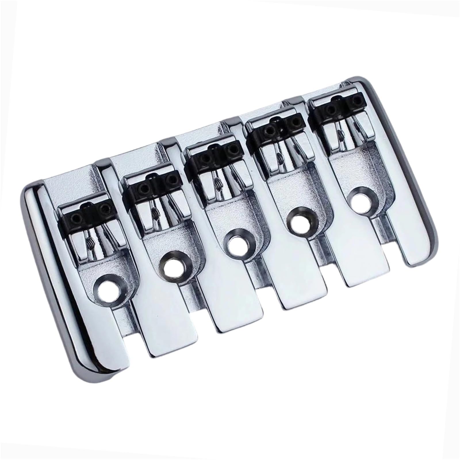 Miłośnicy Muzyki Mostek Gitarowy 5 Strunowy Masywny Mostek Do Elektrycznej Gitary Basowej BB002 Chromowany(Chrome)