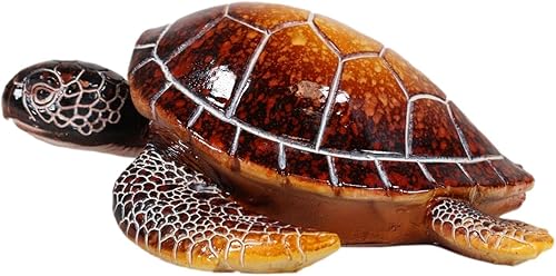 Miniatura 7 de Ebros Gift Océano náutico Coloridos tonos de concha roja gigante tortuga marina nadando Bobblehead Figurita 6 pulgadas de largo, tortugas reptiles