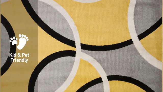 Tapete Rugshop Abstract Circles Amarillo 87 x 63 in miniatura 7