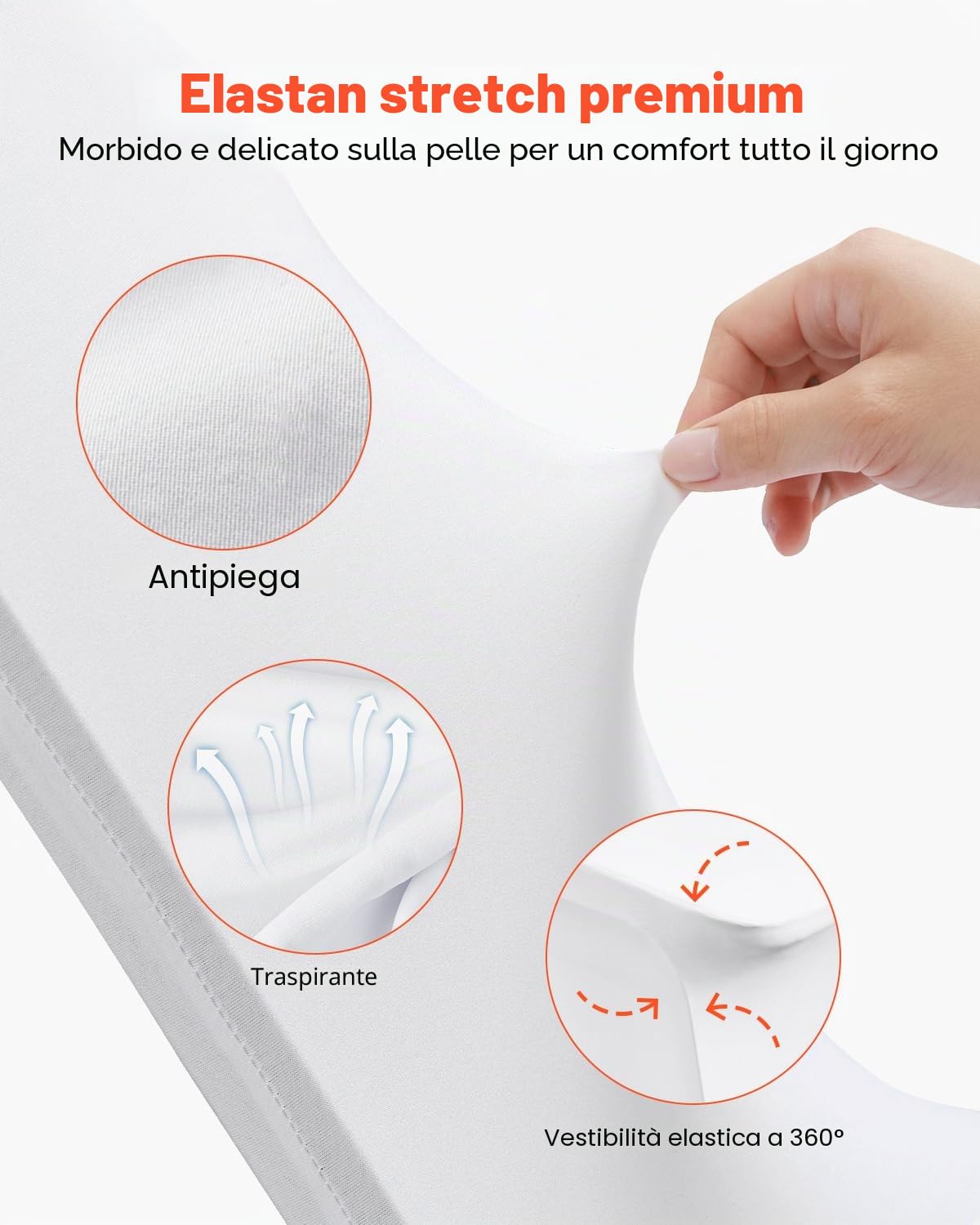 VEVOR Fodera per Sedia in Spandex Elasticizzato per Sedie senza Braccioli, Copertura Bianca della Sedia Decorazione per Banchetti, Fodere Protettive Lavabili Rimovibili, Matrimoni, Banchetti, Feste