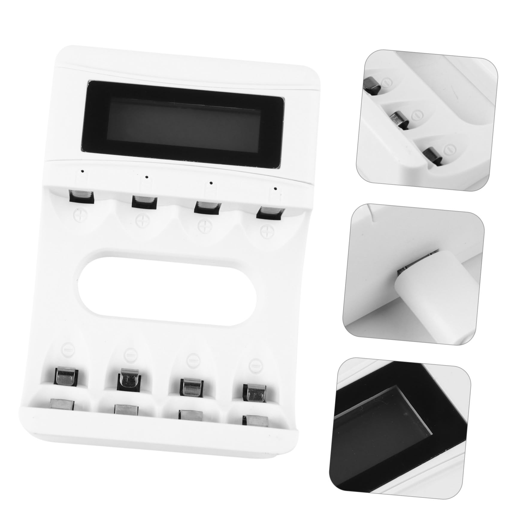 HEMOTON 3pezzi Caricabatterie Lcd Slot Per Batterie Ricaricabili Caricatore Usb Con Display Per Monitoraggio Carica e Protezione Da Sovraccarico Compatibile Con Aa Aaa