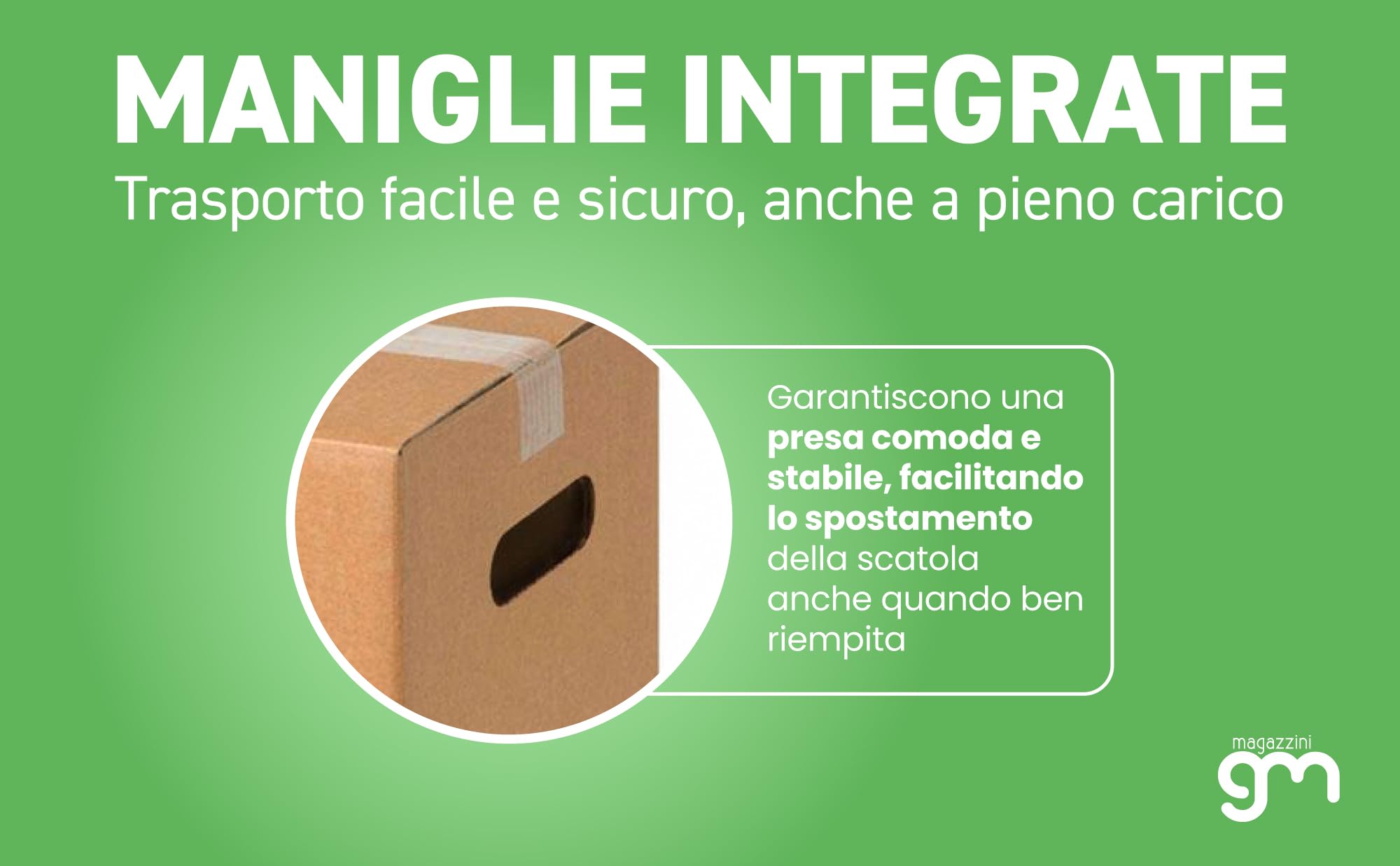 MagazziniGM, Lote de 5 cajas de cartón resistentes para mudanzas, envíos y embalajes seguros, cajas avana robustas y reutilizables (80 x 60 x 60 cm, doble onda con asa)