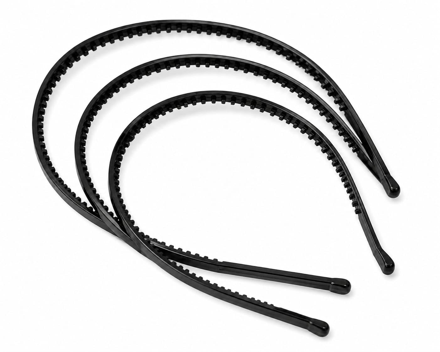 Black Plastic Hair Headband for Women & Girls, Pack of 3 | Non-Slip Teeth Grip, Lightweight & Durable, All-Day Comfort, Suits Thick & Thin Hair, Daily, Sports & Office-image-29