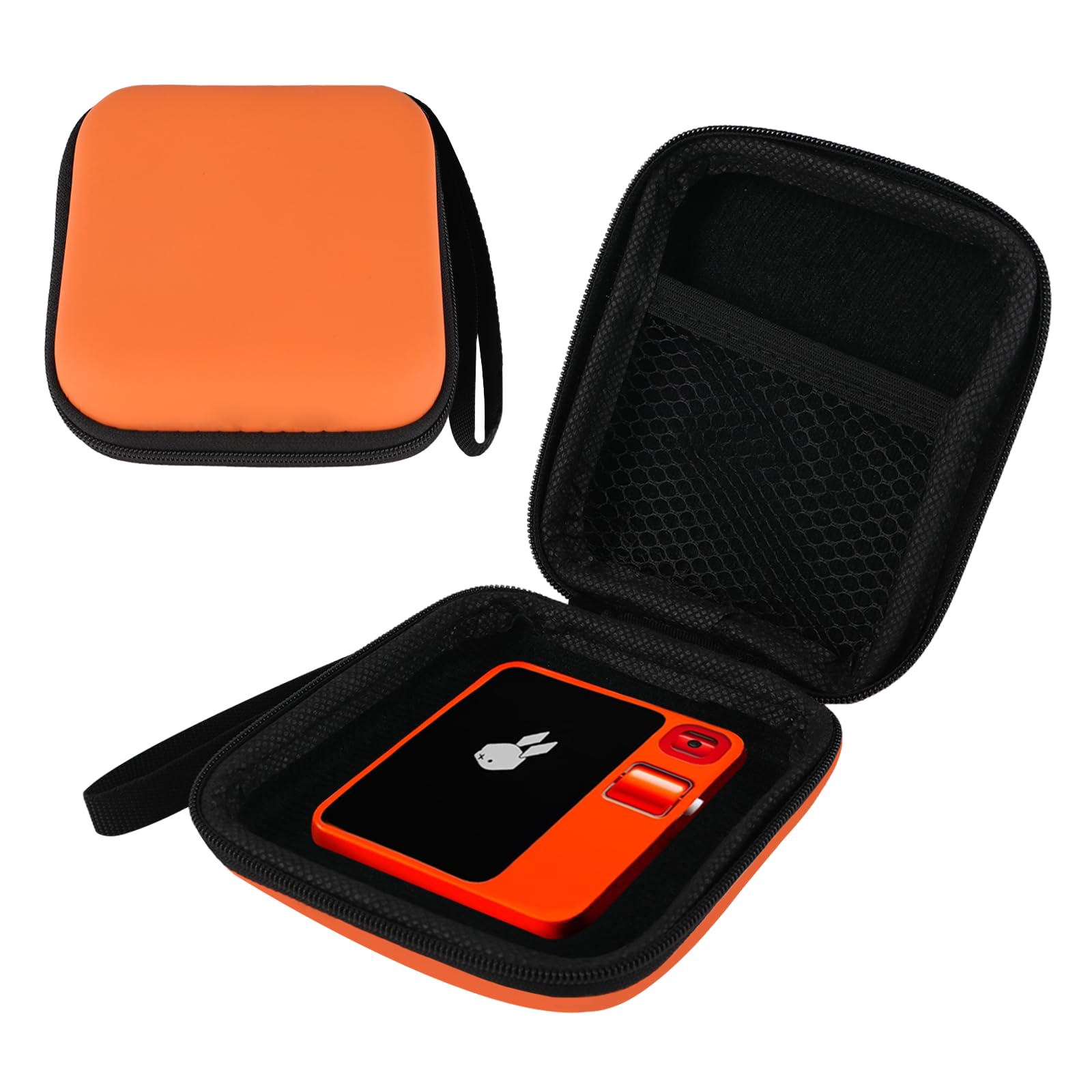 Hanload for Rabbit R1 Carrying Case with Accessories Mesh Pocket and Hand Strap, Anti-Shock, Crush Resistant, Small Storage Case for Camping, Hiking,